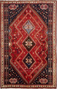 Shiraz Tappeto 170x260 Rosso (Iran) Annodato A Mano
