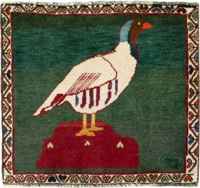 Shiraz Tappeto persiano 60 x 50 Verde (Iran) Annodato A Mano
