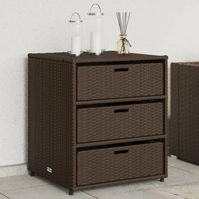 Armadietto Portaoggetti Giardino Marrone 55x59x69cm Polyrattan /