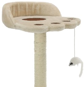 Albero per gatti con tiragraffi in sisal 40 cm beige e marrone