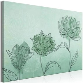 Quadro  Three Flowers (1 Part) Wide  Larghezza x Altezza Home decor 60x40