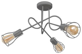 Lampadario a plafone OXFORD 3xE27/15W/230V grigio