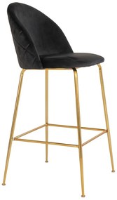 Sgabelli da bar in velluto nero in set di 2 108 cm Lausanne - House Nordic