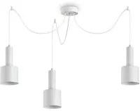 Sospensione Moderna Holly Metallo Bianco 3 Luci E27