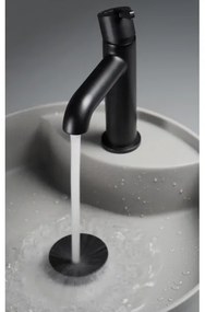 Deante CQS_SU4B - Lavabo da appoggio SILIA con foro rubinetteria, Ø 36 cm, granito/grigio metallizzato