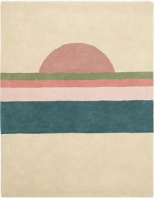 Tappeto per bambini fatto a mano Sunset Pink Green
