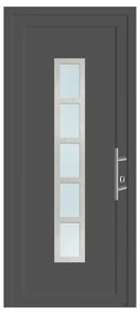 Portoncino d'ingresso 20011 L 80 x H 210 cm in PVC antracite, apertura spingere a sinistra, falso telaio non incluso