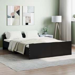 Giroletto Con Testiera E Pediera Nero 140x190 Cm /