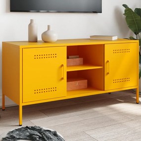 Mobile Tv Giallo Senape 100,5x39x50,5 Cm İn Acciaio /