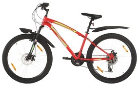 Mountain Bike 21 Speed 26 Ruote 36 cm Rosso