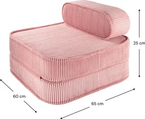 Poltrona per bambini rosa con rivestimento in velluto a coste Flip – Wigiwama