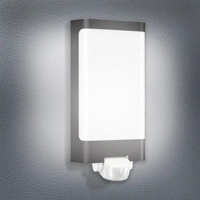 Applique LED moderno da esterno L240 grigio, con sensore di movimento STEINEL IP44 bianco caldo