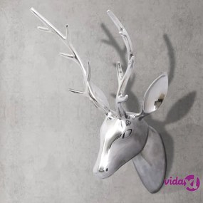 vidaXL Decorazione da parete Testa cervo colore argento 61 cm