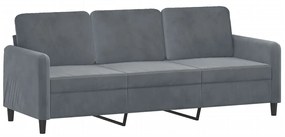 Set di divani 3 pz grigio scuro in velluto