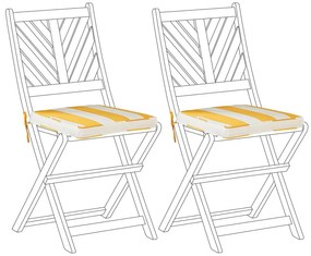 Set di 2 cuscini sedie da giardino giallo e bianco 37 x 34 cm TERNI Beliani
