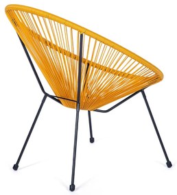 Poltrona da giardino gialla in rattan artificiale Avocado - Bonami Selection