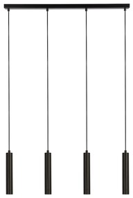 Lampadario Contemporaneo Dulwich Acciaio Nero 4 Luci E27