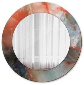 Specchio rotondo cornice con stampa Marmi di onice fi 50 cm