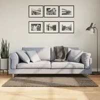 Tappeto a Pelo Lucido Lungo ISTAN Effetto Grigio 80x150 cm 375674