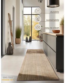 Passatoia di colore naturale in iuta 80x200 cm Bouclé – Hanse Home