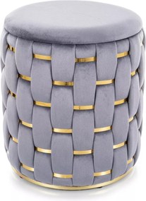 Pouf Tiara Velvet con contenitore in velluto grigio – Ø37x42 cm