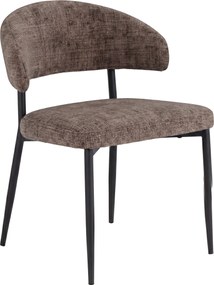IRIS Marrone Spento (tessuto Juto 24) / telaio nero - MODERNA SEDIA IMBOTTITA PER SALONE/SALA DA PRANZO LOFT