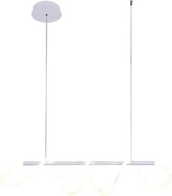 Lampadario LED moderno Teddy bianco, luce naturale 3900 lumen, NOVECENTO