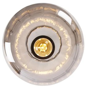 Plafoniera di design nera con vetro fumé - Qara