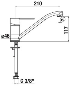 JIKA H3511Z10042301 - Rubinetto cucina LYRA 21 cm cromo lucido