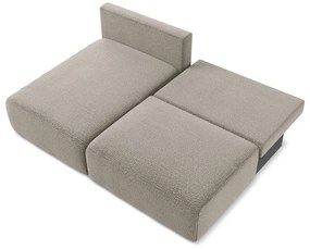 Divano angolare beige allungabile/con contenitore (con penisola a sinistra) Kalena – Makamii