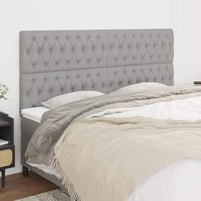Testiera 4 Pz Grigio Chiaro 90x7x78/88 Cm İn Tessuto /