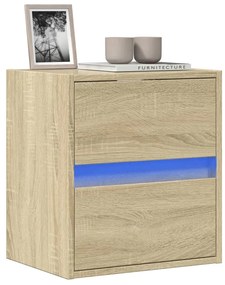 Mobile Tv A Parete Con Luci Led Rovere Sonoma 41x31x45 Cm /