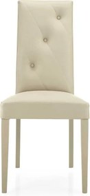 Sedia ecopelle Beige - schienale imbottito 2 sedie JENNY