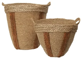 Mar Woven Cestino Set of 2 Natural/Red Brown - Ferm Living