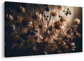 Quadro su tela – Fiori secchi in toni scuri