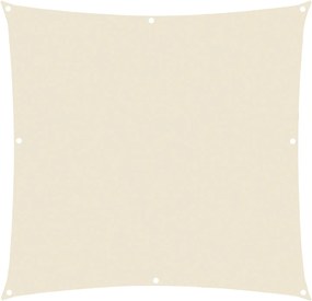 Vela Ombreggiante Quadrata 3x3 m in Cotone e Poliestere con 8 Corde di Montaggio Ecrù...
