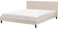 Letto 180 x 200 cm con rete a doghe in tessuto beige contemporanea