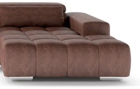 Divano angolare a U TROPEA sinistro con poggiatesta, marrone