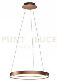 Anello lampadario a sospensione rame spazzolato diam.55cm 2700k 26...