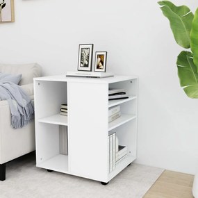 Mobiletto Con Ruote Bianco 60x53x72 Cm İn Legno Multistrato /