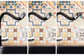 KFA Armatura 6553-915-00-Rubinetto per lavello con braccio flessible RUMBA 40,5cm nero/cromo lucido