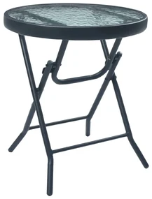 Tavolino da bistrot nero 40x46 cm in acciaio e vetro