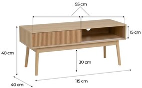 Mobile TV di colore naturale 115x48x40 cm Naroa – Casa Selección
