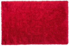 Tappeto shaggy rettangolare rosso 140 x 200 cm CIDE Beliani