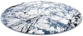 Tappeto moderno COZY 8871 Cerchio, Marble, Marmo - Structural due livelli di pile blu