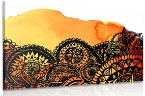 Quadro su tela – Mandala acquerello arancione