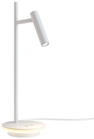 Lampada Da Tavolo Moderno Estudo Metallo Bianco 1 Luce Led 9W