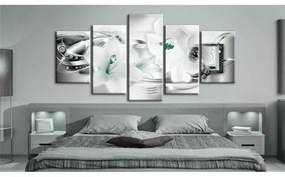 Quadro Lilies  with peppermint accent  Colore Nero, Dimensioni e Misure 200x100