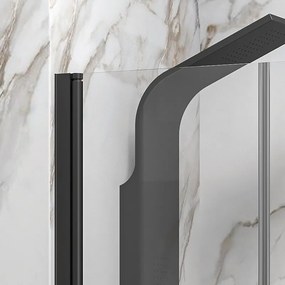 Porta doccia saloon 105-110 cm profili neri altezza 200h | KSAL2800AN - KAMALU