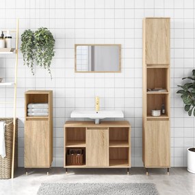 Mobile da bagno rovere sonoma 80x33x60 cm in legno multistrato